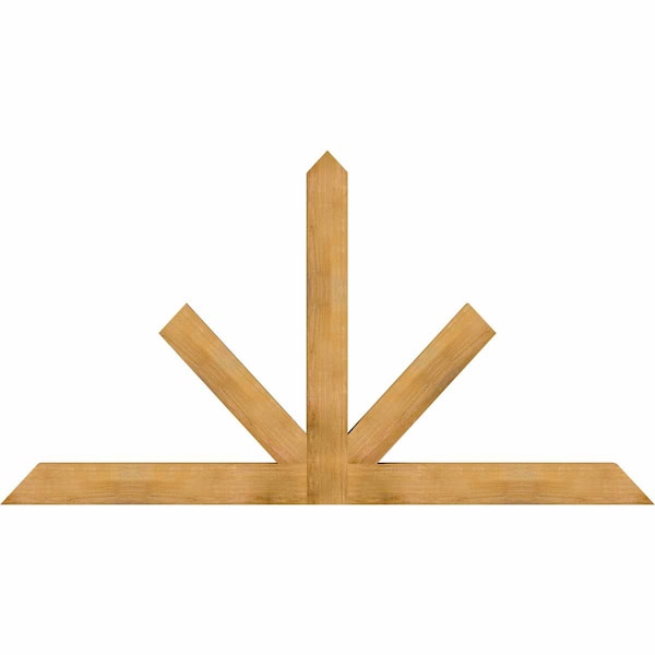 Ekena Millwork Saratoga Rough Sawn Timber Gable Bracket, Western Red Cedar, 96"W x 52"H x 4"D x 6"F, 13/12 Pitch GBW096X52X0406SAR00RWR - main